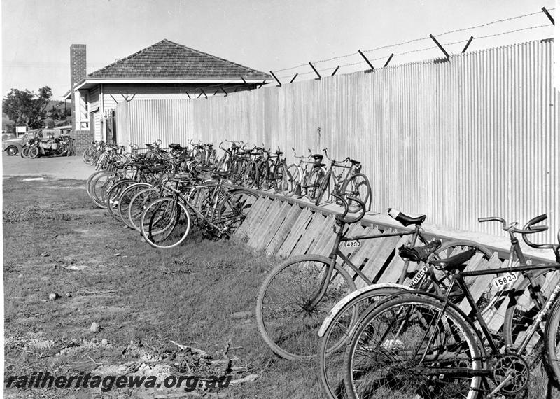 P00824
Bicycles outside Eastern Time Office, Midland Workshops
