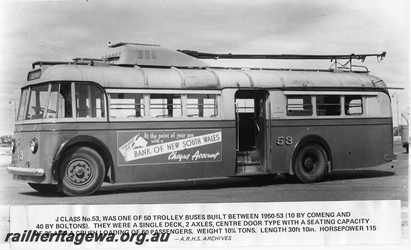 P00836
J class trolley bus No.53, side view
