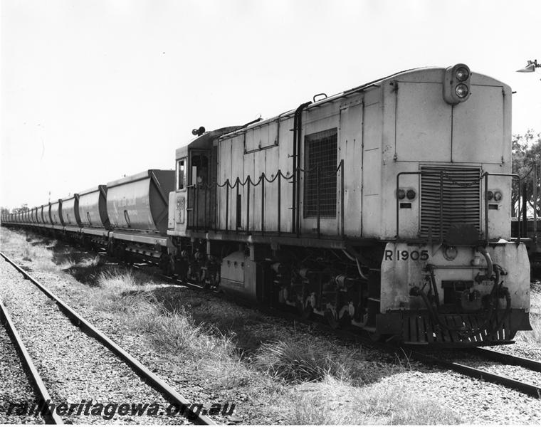 P00938
R class 1905 in pink livery, hauling train of XG class hoppers
