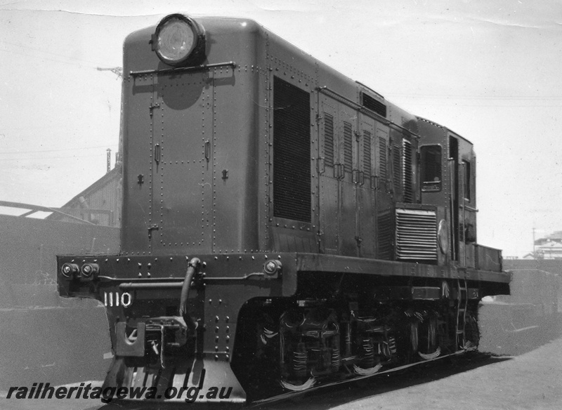P01459
Y class 1110, in original livery, background blanked out, front and side view
