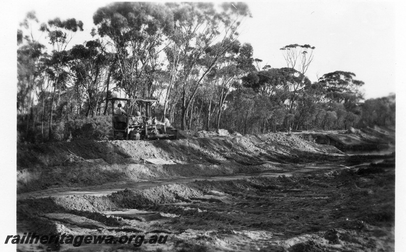 P02156
Earthworks at Moornaming Bridge, KP line, view along the right of way, approach from Nyabing side..
