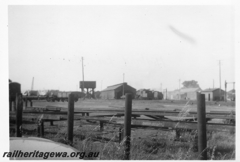 P02174
Loco shed, water tower, Midland Loco Depot, overall view 
