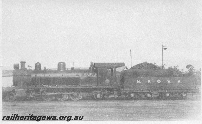P02919
MRWA A class steam locomotive, side view.
