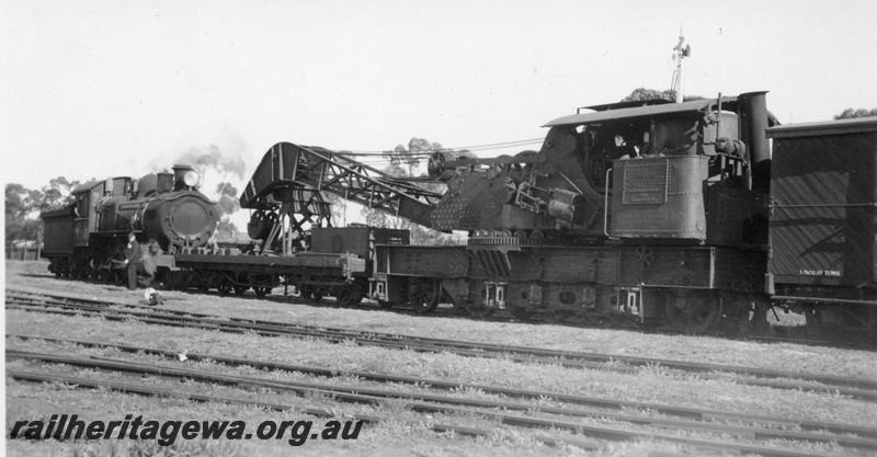P02974
25 ton breakdown crane number 23, side view, East Perth, c1940s.
