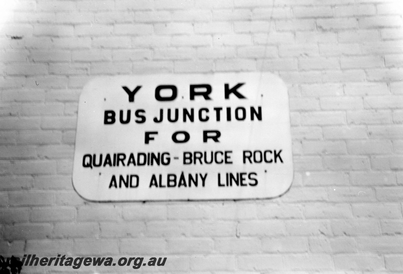 P04264
York Bus Junction sign, for Quairading, Bruce Rock and Albany lines
