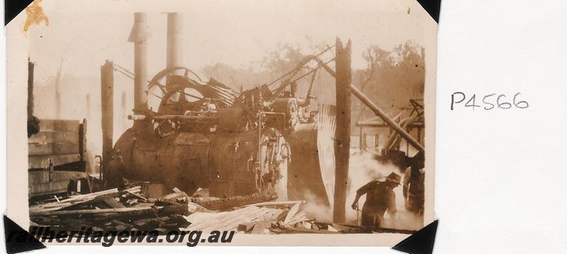 P04566
Burnt remains of No.2 Mill at Jarrahdale 
