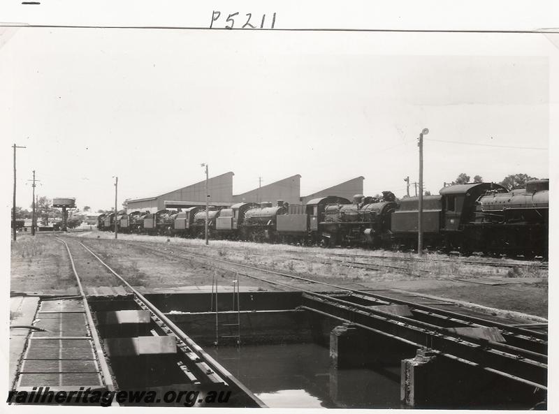P05211
Steam locos, Collie loco depot, stowed.
