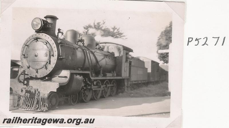 P05271
MRWA D class 20 steam loco, Midland Junction, goods train
