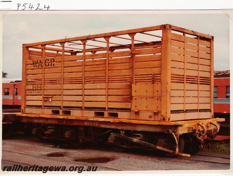P05424
QJG class 12151 container wagon, container CLC class 5484 cattle container, side and end view
