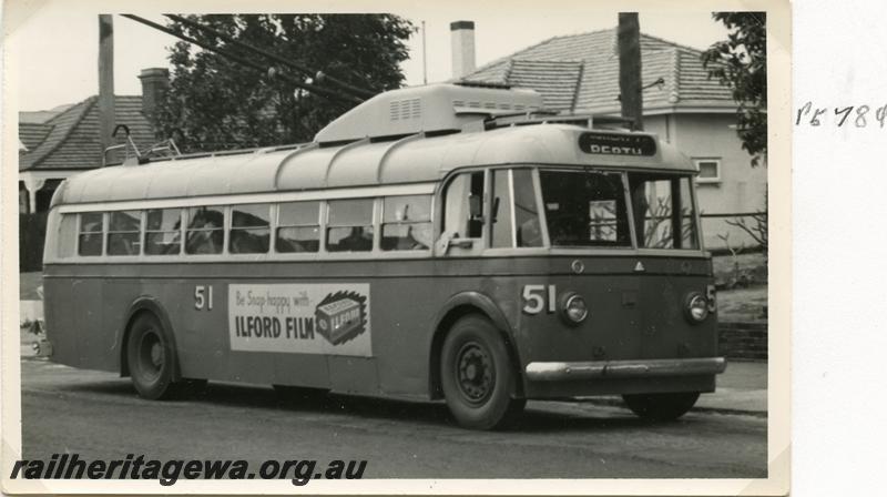 P05789
Trolley bus No.51, side and front view

