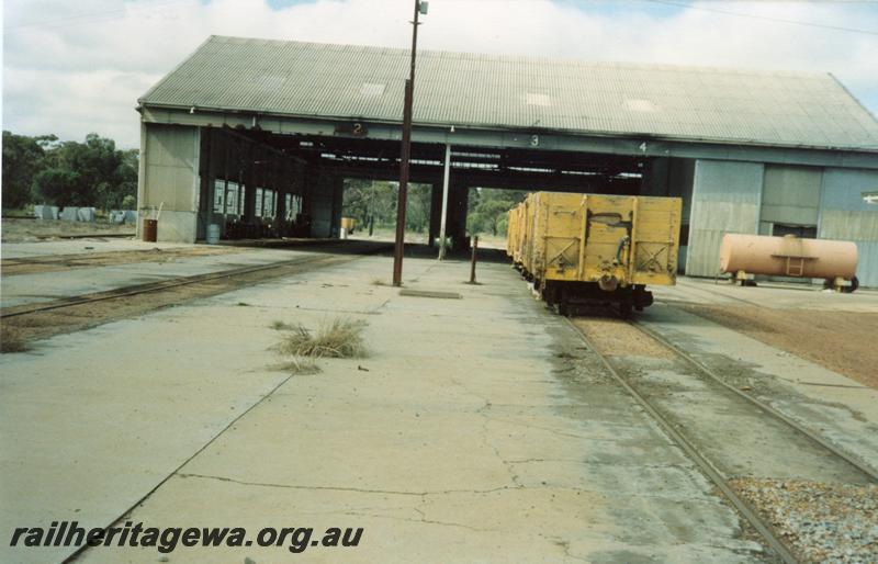 P05908
Loco shed, Narrogin, front on view, taken after closure of depot.
