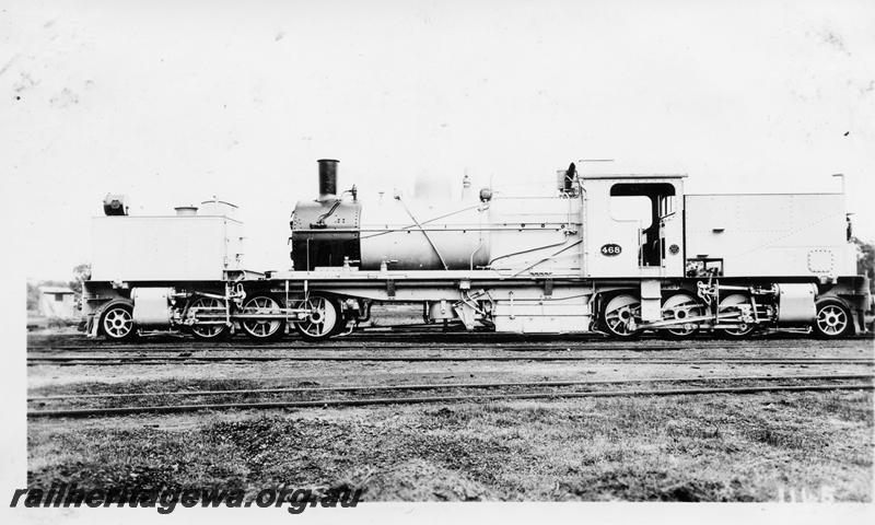 P06154
MSA class 468 Garratt loco, in photographic grey livery, builder's photo. Side view 
