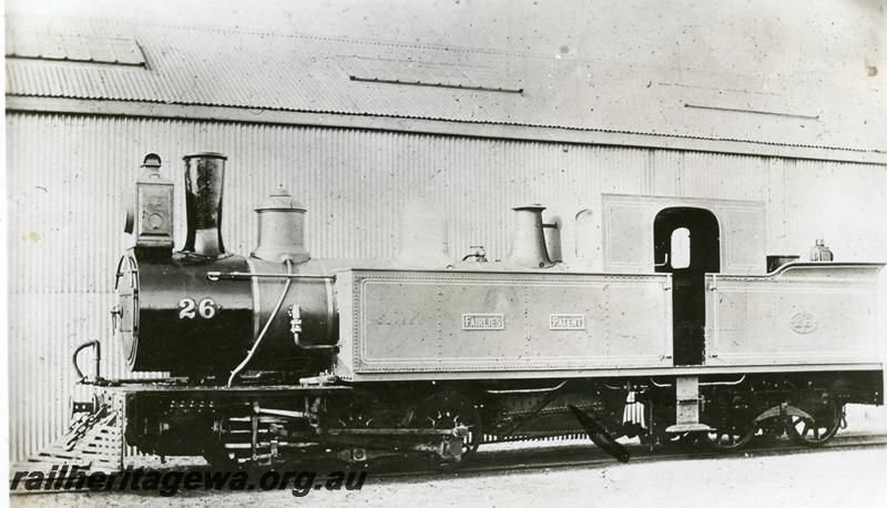 P06169
I class 26, 0-6-4 single Fairlie Patent loco, side view
