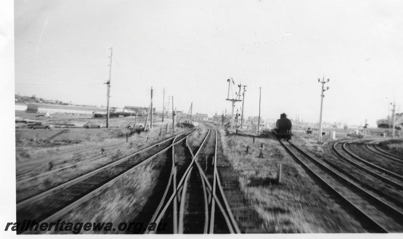 P06552
Track, yard, North Fremantle, taken from rear platform of Z 9
