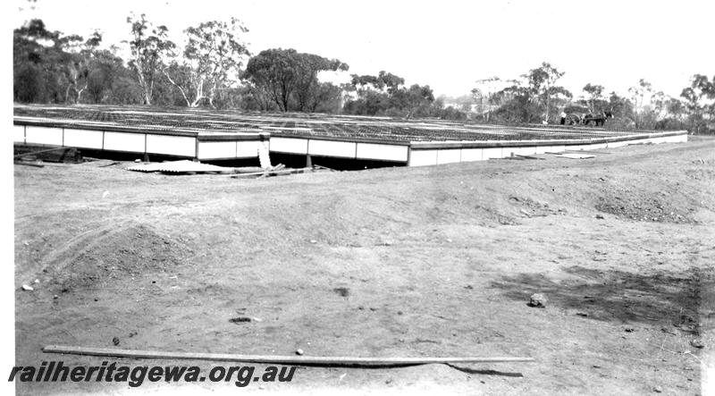 P07344
8 of 15 views of the construction of the railway dam at Williams, BN line, completed roof
