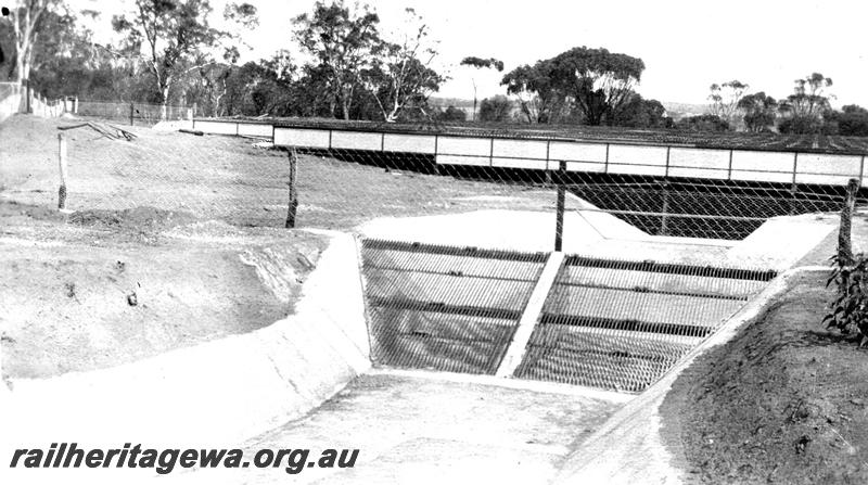 P07350
14 of 15 views of the construction of the railway dam at Williams, BN line, debris arrester and silt pit
