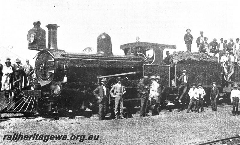 P07419
P class 63 with crowds on and around the loco after arrival at Kalgoorlie with the first train, photo from the 