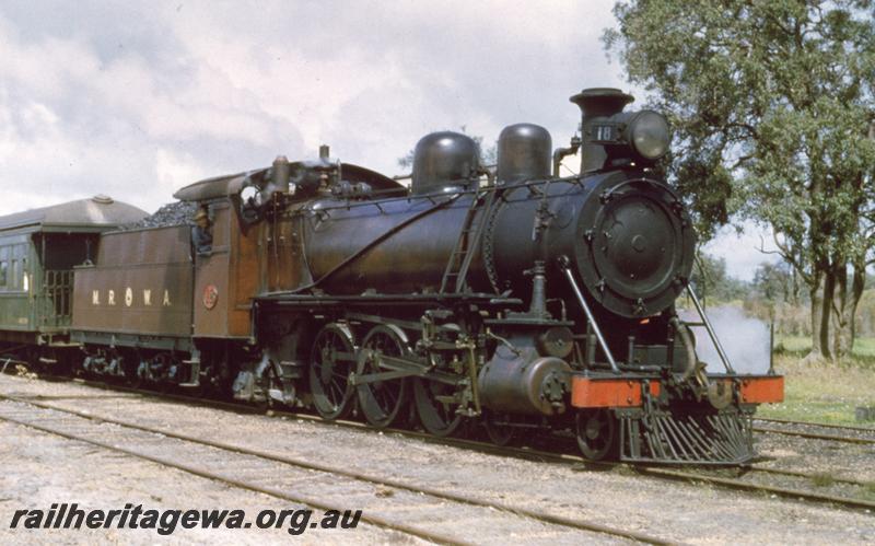 P07521
MRWA C class 18, Vic Div ARHS visit, on trip to Muchea, MR line, front and side view.
