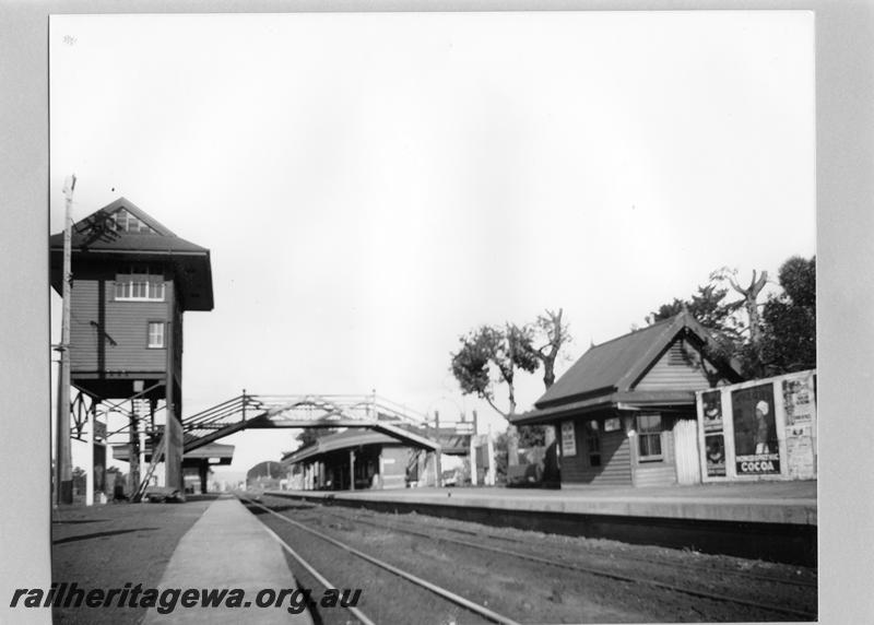 P07534
Signal boxes, station buildings, Guildford, looking east.

