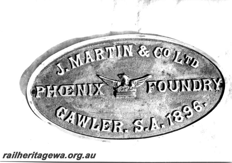 P07616
Makers plate (builders plate), Bunnings loco No.11. 