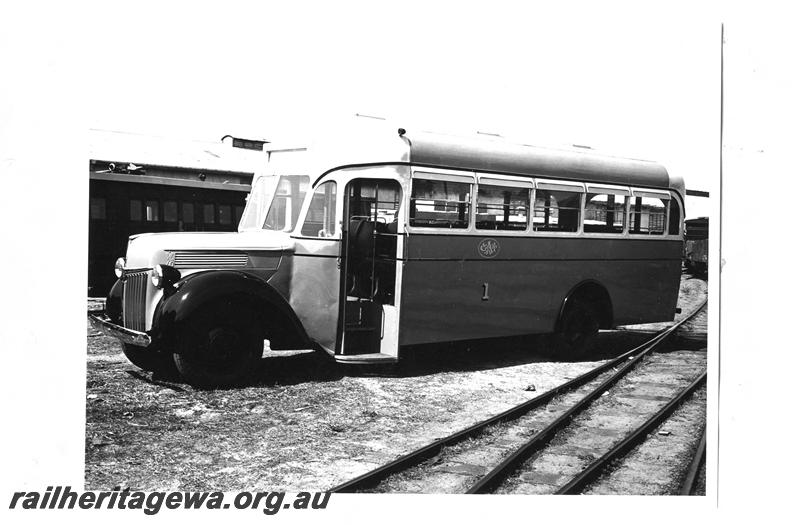 P07714
WAGT Ford bus No.1, front and side view
