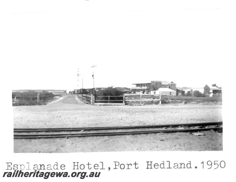 P07727
Esplanade Hotel, Port Hedland, distant view taken from station
