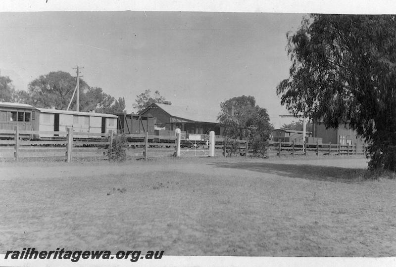 P07857
Station building, Busselton, BB line, trackside view, early view
