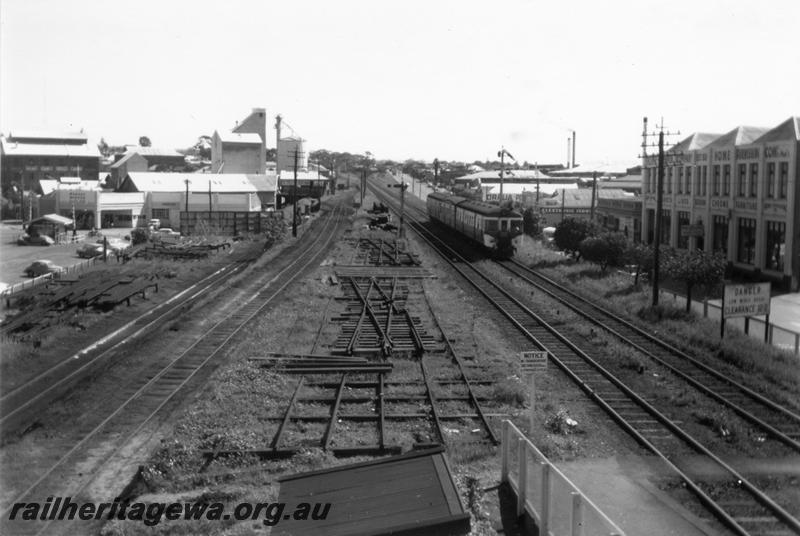 P07861
ADG railcar set, West Perth, elevated view looking west
