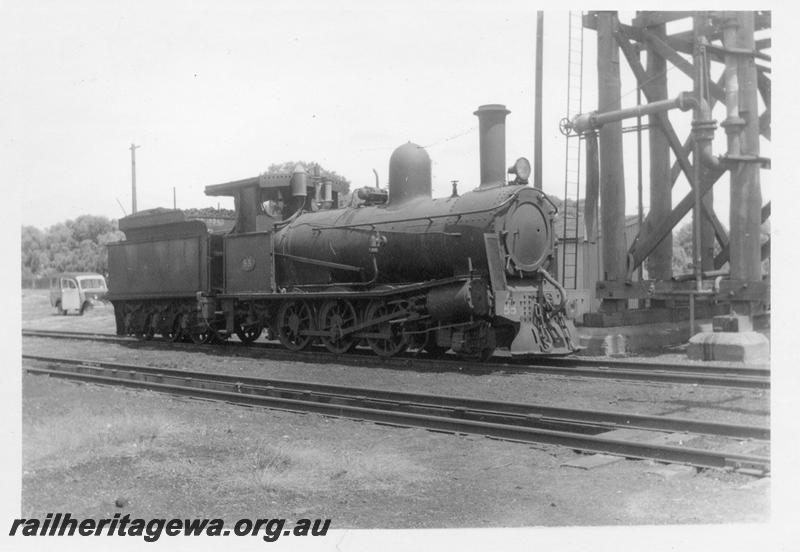 P08172
G class 55, water column, tank stand, location Unknown, side and front view of the loco
