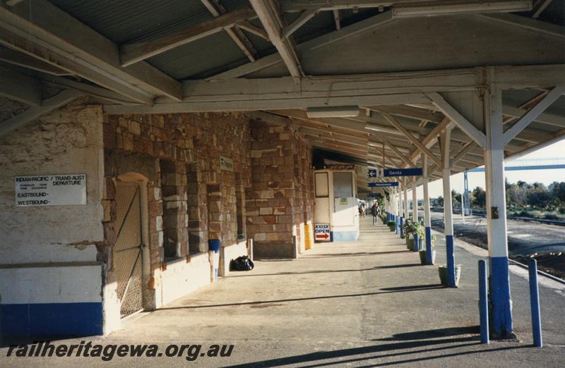 P08437
Kalgoorlie, station building, platform, view looking west, EGR line.
