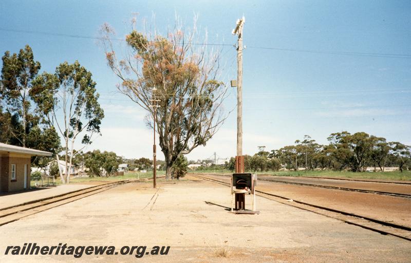P08621
Corrigin, general view of yard, part of station building, NWM line.
