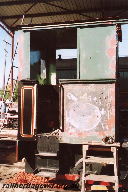 P08726
4 of 4 views of the restoration of loco No.4 showing the original lining around the cab, Rail Transport Museum
