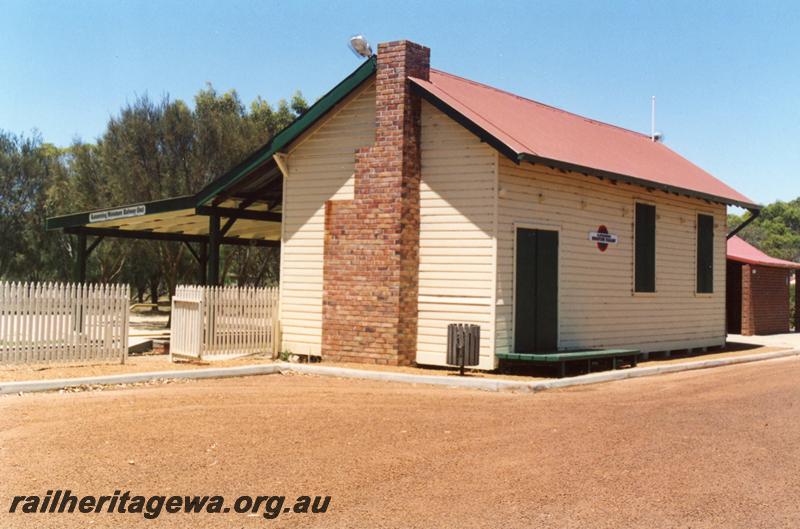 P08765
Station building, ex Kendenup, GSR line, located at the miniature railway at Katanning, end and rear view
