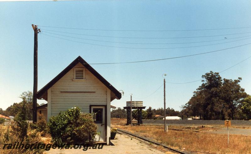 P08788
3 of 3 views of the station buildings and water tower at Boyanup, PP line, side on view
