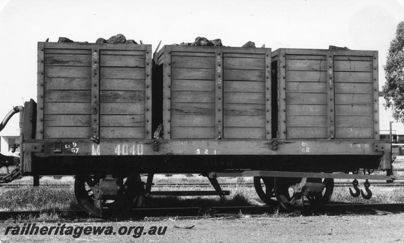 P08859
M class 4040 coal box wagon, side view showing the single brake shoe and no vacuum cylinder
