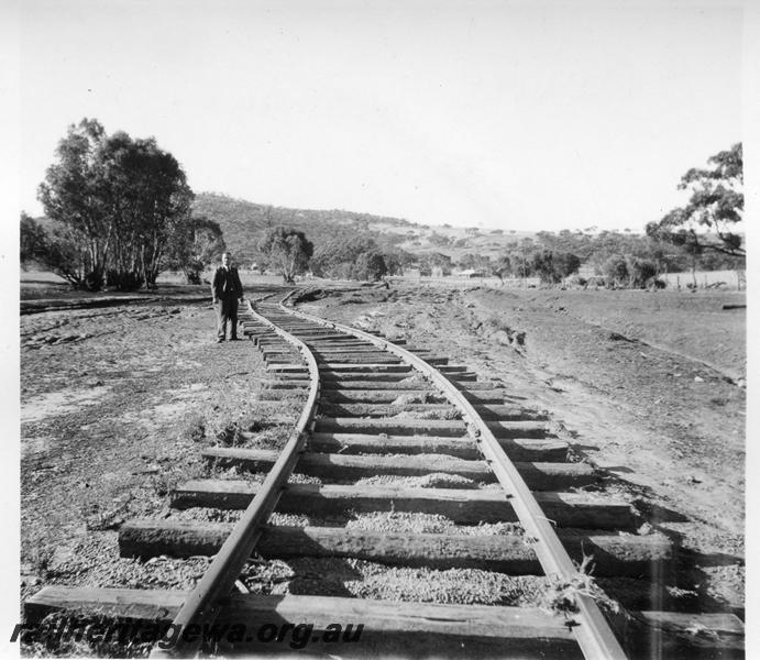 P08866
2 of 15 views of the aftermath of the washaway at Coondle, CM line on the 3rd of March 1934, same as P8866 but with worker in the view

