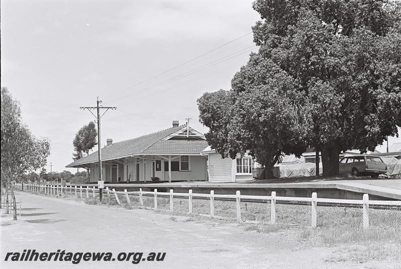 P09117
Station building, signal box, Brookton, GSR line, view from the eastern side looking south

