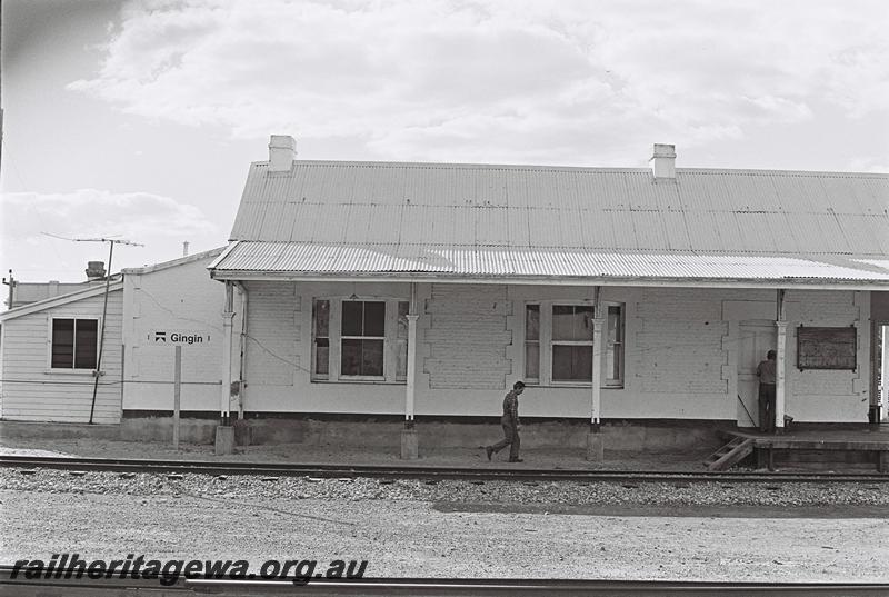P09164
4 of 10 views of the station building at Gingin, MR line, trackside view of the left hand half of the building.
