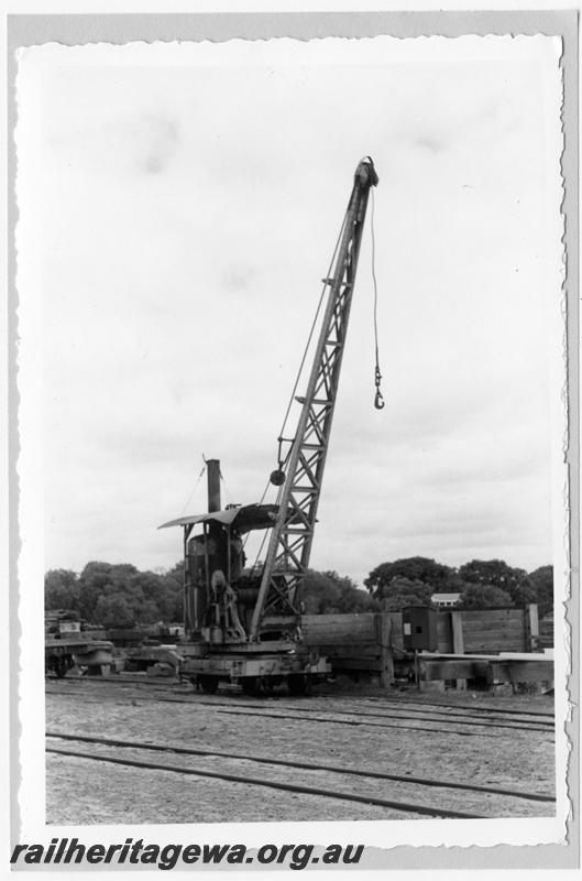 P09437
Busselton, steam crane in jetty yard. BB line.
