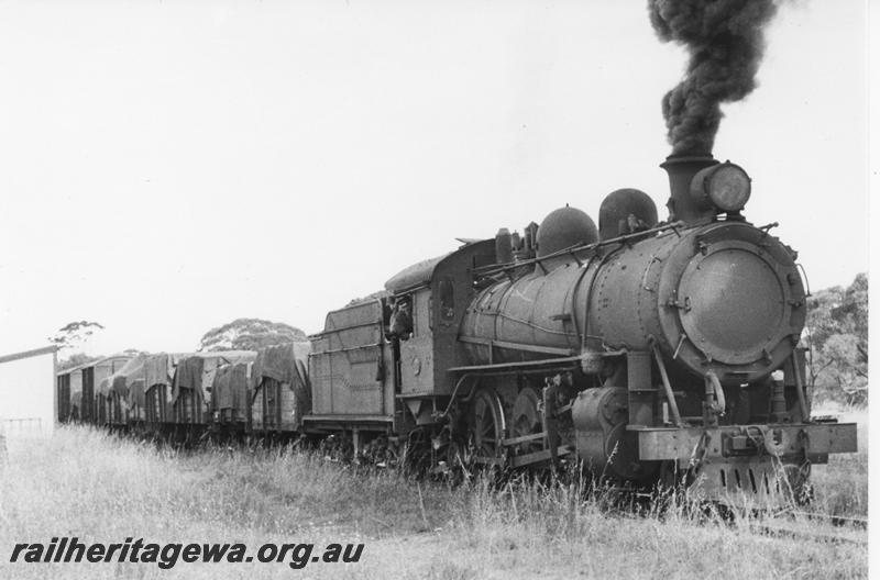 P09579
L class, blowing black smoke, goods train
