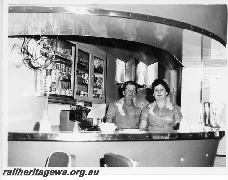 P10709
AVL class 314 buffet car(carriage), view of the buffet with staff behind the counter. Same as P10175
