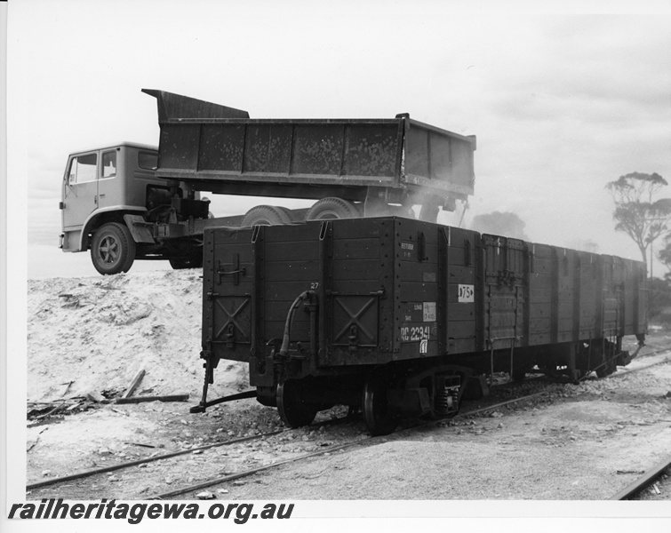 P10743
RC class 22941 being loaded with talc at Three Springs from a road truck.
