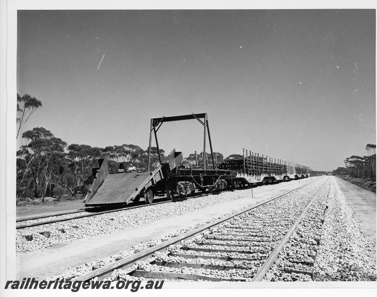 P10849
Track construction train, Kalgoorlie to Kambalda standard gauge line, c1971
