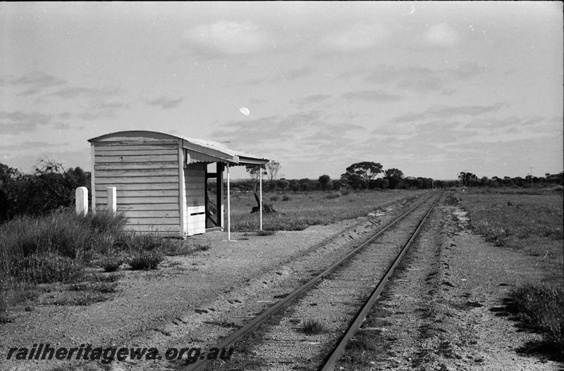 P11088
Portable shelter shed, Toolibin, NKM line, view along track
