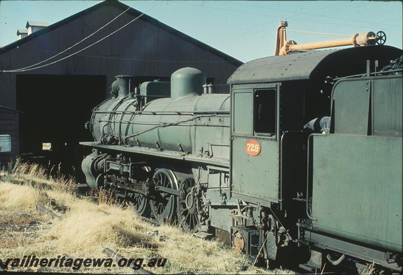 P11240
PMR class 729, water column, loco shed, Brunswick Junction? SWR line.
