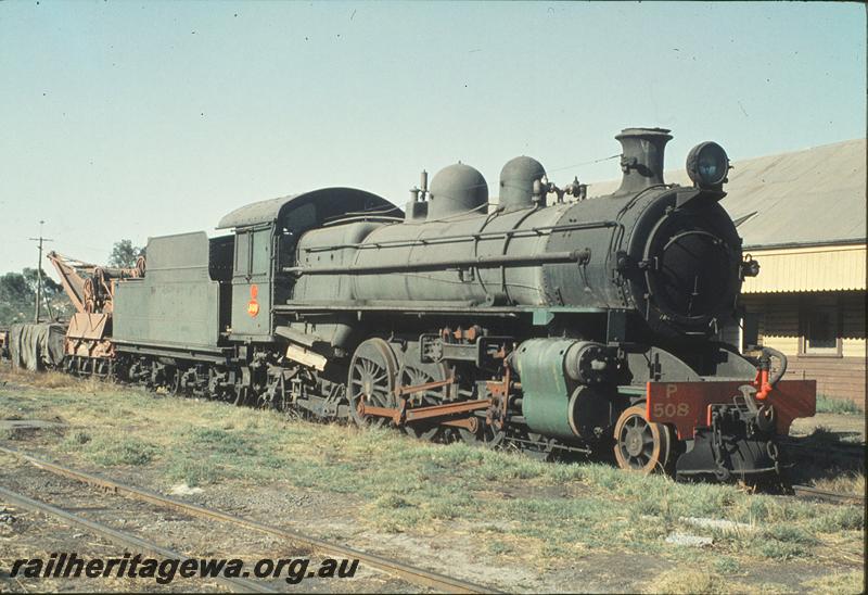 P11292
P class 508, travelling crane, stored at Narrogin loco shed. GSR line.

