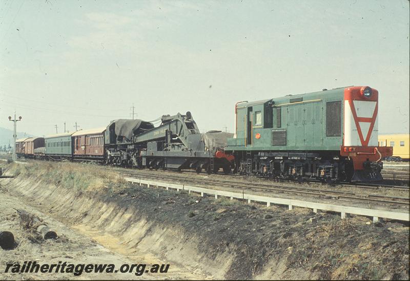 P11405
Y class 1116, breakdown train, 60 ton Cowans Sheldon steam crane No.31, Midland marshalling yards. ER line.
