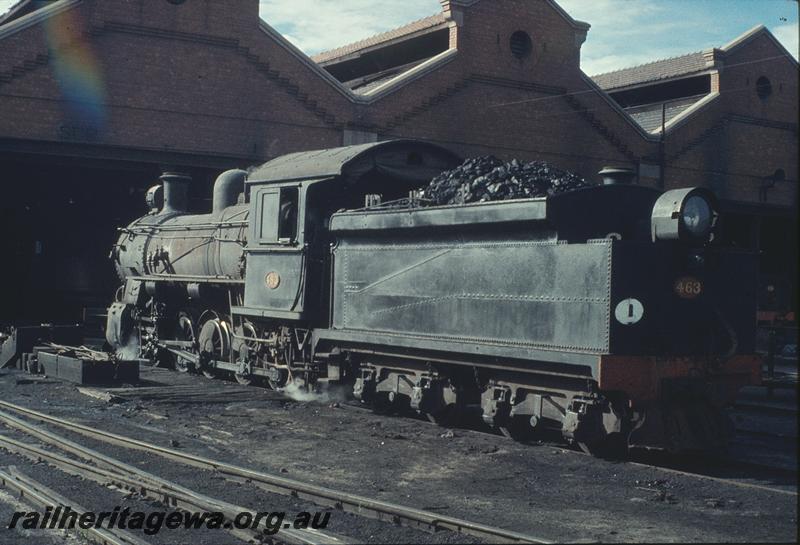 P11551
FS class 463, faade of loco shed, East Perth loco shed. ER line.
