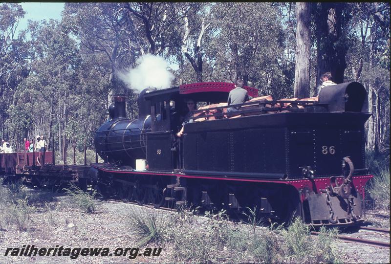 P12324
YX class 86 on tour train to mill, between Yornup and Donnelly River.
