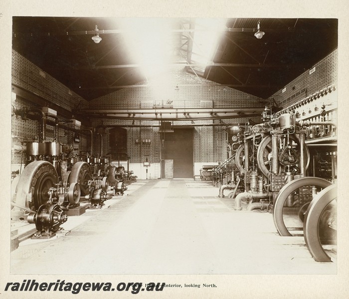 P13393
37 of 67 views taken from an album of photos of the Midland Workshops c1905. Power house, - Interior Looking North.
